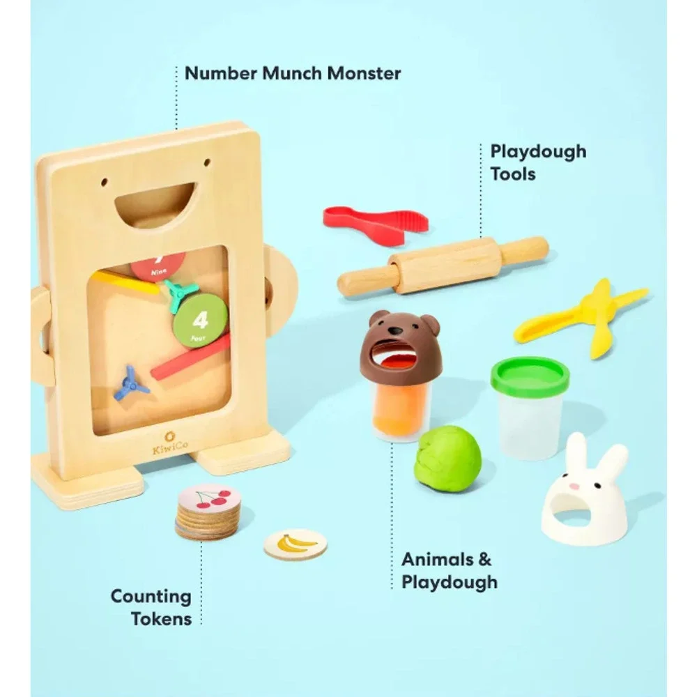 KiwiCo Number Play Wooden Toy Activity Play Center 24m+ - 18pc NWT